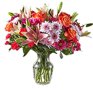 Lux Mixed Arrangement With Vase - Each (flower colors and vase will vary)