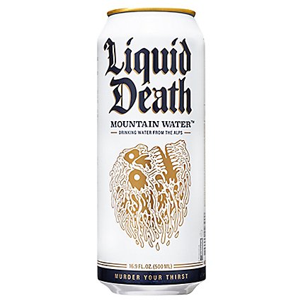 Liquid Death 100% Mountain Water Still - 16.9 FZ - Image 1