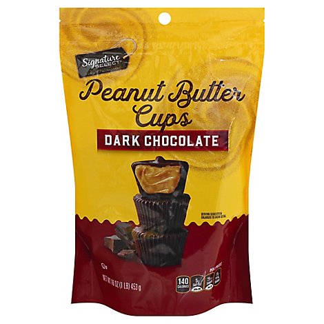 Signature Select Peanut Butter Cups Dark Chocolate - 16 OZ
