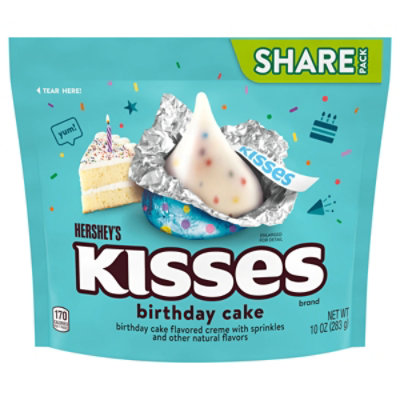 Kisses Birthday Cake White Chocolate - 10 OZ