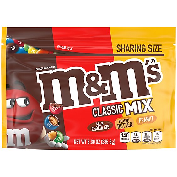 M&M'S Classic Mix Chocolate Candy Sharing Size Bag - 8.3 Oz