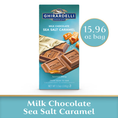 Ghirardelli Dark Chocolate Bar with Sea Salt Caramel Filling, 3.5