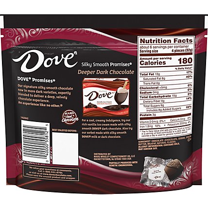 Dove Promises 70% Cacao Deeper Dark Chocolate Candy - 7.23 Oz - Image 6