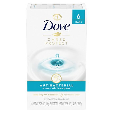 Dove Antibacterial Care & Protect Bar Soap - 6-3.75 OZ - Image 3