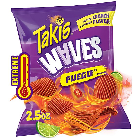 Takis Waves Fuego Hot Chili Pepper & Lime Potato Chips - 2.5 Takis Waves Fuego Hot Chili Pepper & Lime Potato Chips - 2.5