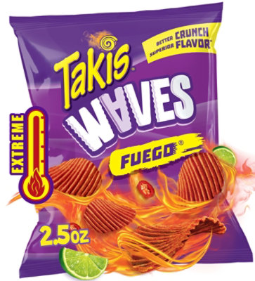 Takis Waves Fuego Hot Chili Pepper & Lime Potato Chips - 2.5 Oz - Image 1