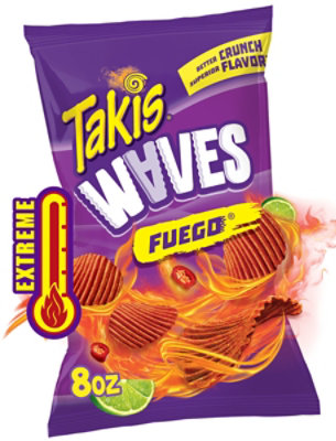 Takis Waves Fuego Hot Chili Pepper & Lime Potato Chips - 8 Oz - Image 1