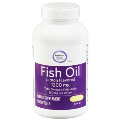 Signature Select/Care Fish Oil 1200mg Lemon Flavor Softgel - 180 CT - Image 1