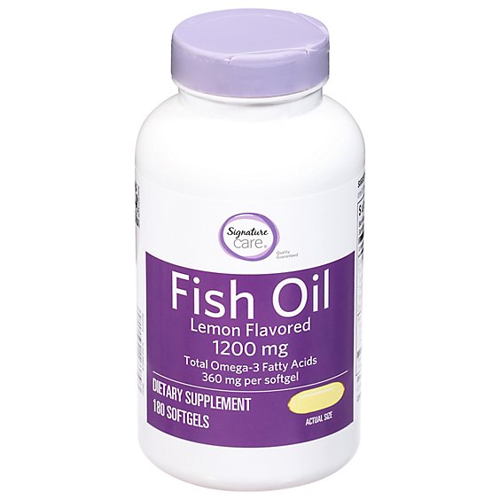 Signature Care Fish Oil 1200mg Lemon Flavor Softgel - 180 CT