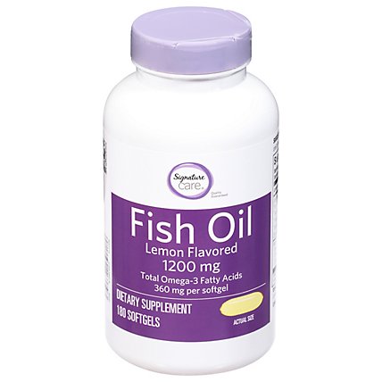 Signature Care Fish Oil 1200mg Lemon Flavor Softgel - 180 CT - Image 1