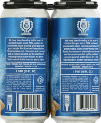 Wild Ride Nut Crusher Peanut Butter Porter Can - 4-16 FZ - Image 4