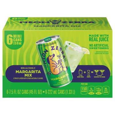 Neon Zebra Margarita Mix Citrus Flavor Can - 45 FZ - starmarket