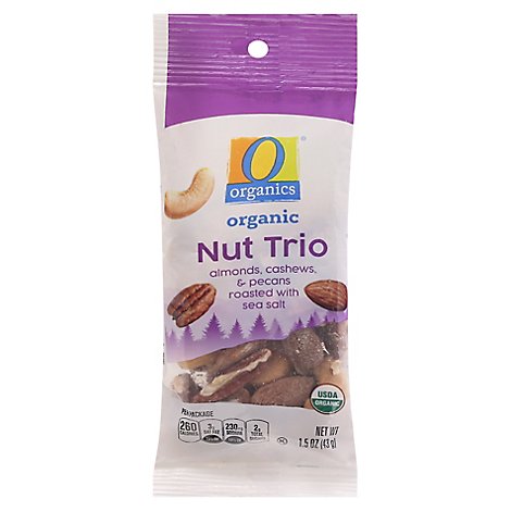 O Organics Nut Trio Roasted W/sea Salt - 1.5 OZ
