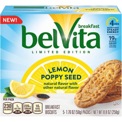 belVita Breakfast Biscuits Lemon Poppy Seed 5 Pack - 8.8 Oz - Image 3