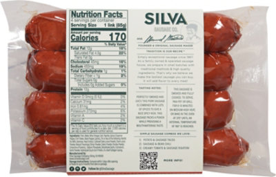 Silva Sausage Chorizo Hot Link - 12 OZ - Image 4