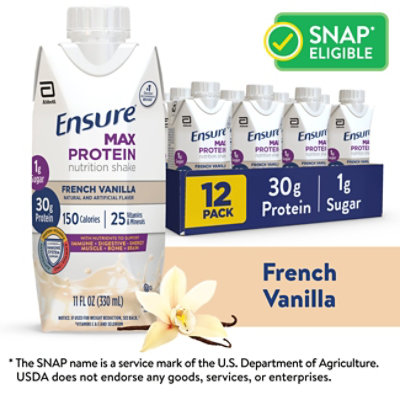 Ensure Max Protein French Vanilla Nutrition Shake In Ready To Drink Bottles - 12-11 Fl. Oz. - Image 1