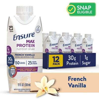 Ensure Max Protein French Vanilla Nutrition Shake In Ready To Drink Bottles - 12-11 Fl. Oz. - Image 1