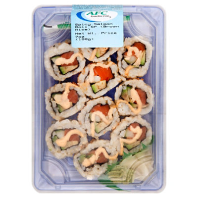 AFC Sushi Spicy Salmon Roll Brown Rice* - 7 Oz (Available After 11 AM) - Image 1