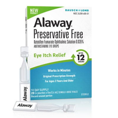 Alaway Preservative Free Antihistamine Allergy Eye Drops Single