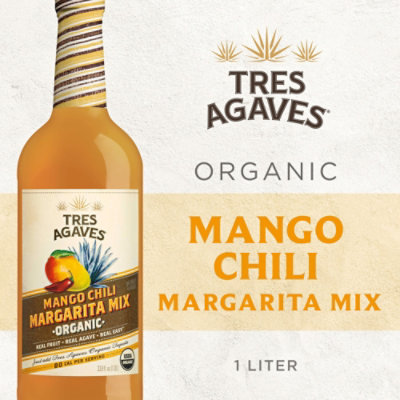 Tres Agaves Organic Mango Chili Margarita Mix Bottle - 1 Liter - Image 1