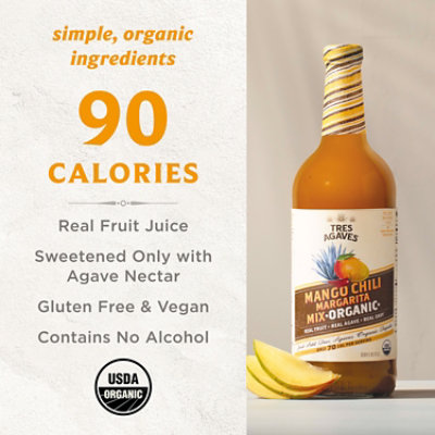 Tres Agaves Organic Mango Chili Margarita Mix Bottle - 1 Liter - Image 3