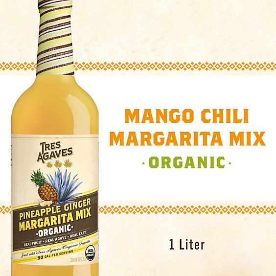 Tres Agaves Organic Mango Chili Margarita Mix Bottle - 1 Liter
