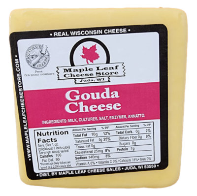 Maple Leaf Cheese Smkd Gouda Wedge - 8 OZ - Image 1