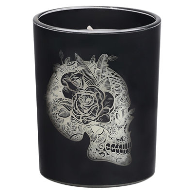 Debi Lilly Floral Skull Candle Lg EA Safeway