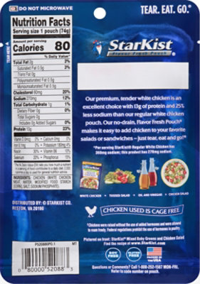 Starkist 2.6oz White Chicken 25% Less Sodium Pouch - 2.6 OZ - Image 6