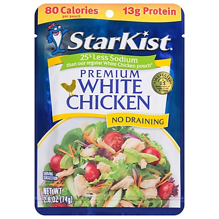 Starkist 2.6oz White Chicken 25% Less Sodium Pouch - 2.6 OZ - Image 1