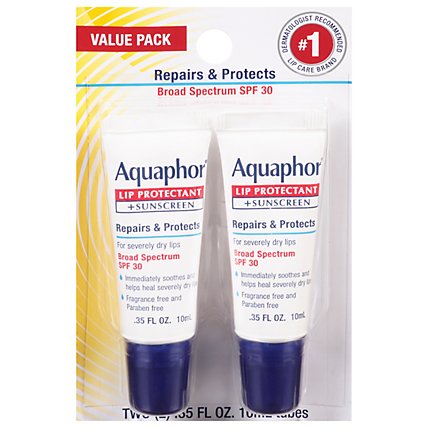 Aquaphor Repairs & Protects Lip Protection + Sunscreen - 2-0.35 Fl. Oz. - Image 3
