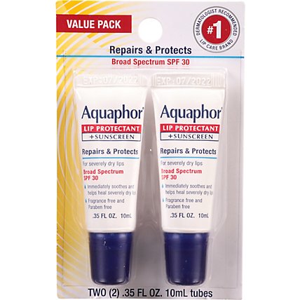 Aquaphor Repairs & Protects Lip Protection + Sunscreen - 2-0.35 Fl. Oz. - Image 2