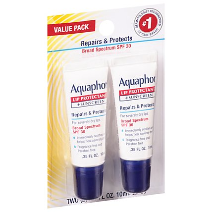 Aquaphor Repairs & Protects Lip Protection + Sunscreen - 2-0.35 Fl. Oz. - Image 1