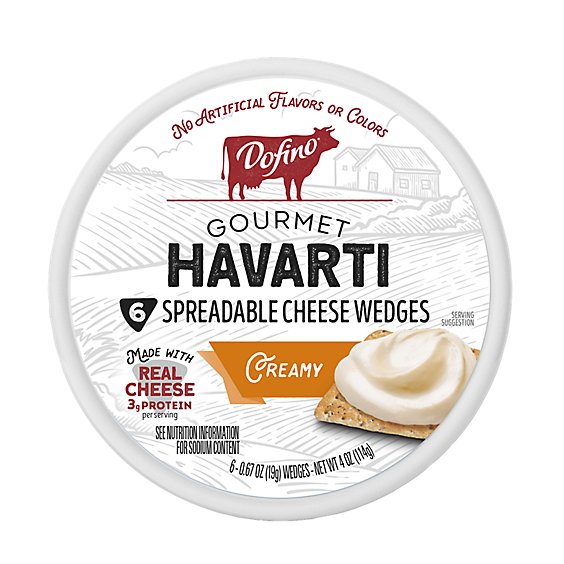Dofino Gourmet Creamy Havarti Spreadable Wedges - 4 OZ