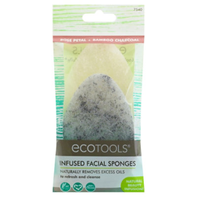 EcoTools Facial Sponges Charcoal & Rose - Each - Image 3