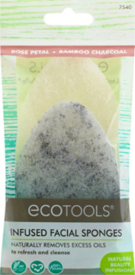 EcoTools Facial Sponges Charcoal & Rose - Each - Image 2