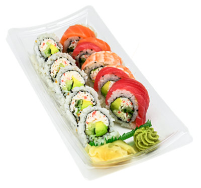 ZENSHI Duo Combo Rainbow & California Salad Roll* - 10 Count (Available After 11 AM) - Image 1
