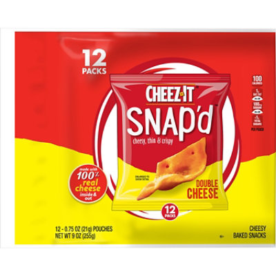 Cheez-It Snapd Cheese Cracker Chips Thin Crisps Double Cheese 12 Count ...