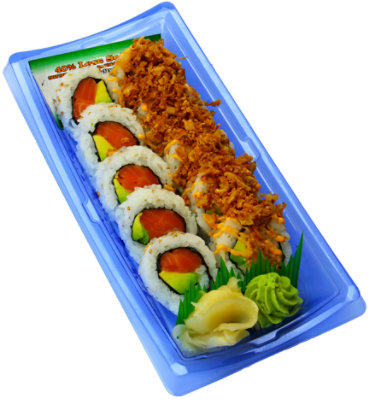 Duo Combo Salmon Avo & Crunchy Ca Roll - 8.45 OZ - Image 1