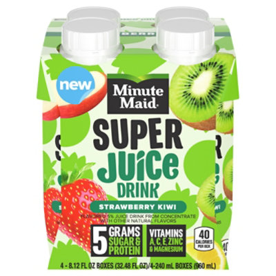 Minute Maid Strawberry Kiwi Super Juice Cartons - 4-8.12 Fl. Oz.