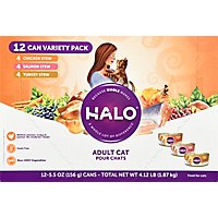 Halo Grain Free Chicken Salmon Turkey Cat Food Variety Pack - 12-5.5 OZ - Image 2