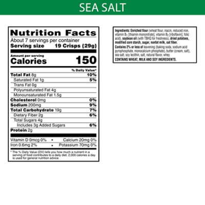 Club Cracker Crisps Sea Salt Baked Snack Crackers - 7.1 Oz - Image 5