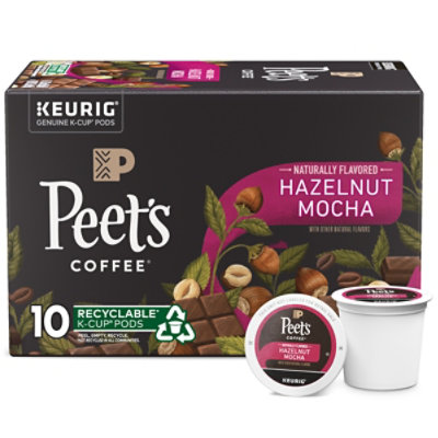 Peet's Hazelnut Mocha Coffee K Cup Pods - 10 Count - Tom Thumb