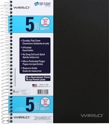 Top Flight Wired 5 Subject Notebook - EA - Image 2