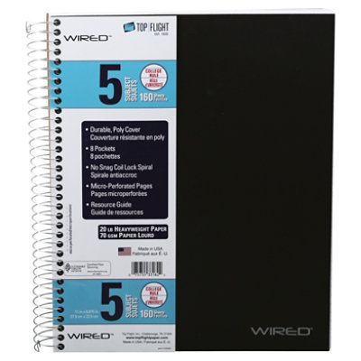 Top Flight Wired 5 Subject Notebook - EA - Image 1