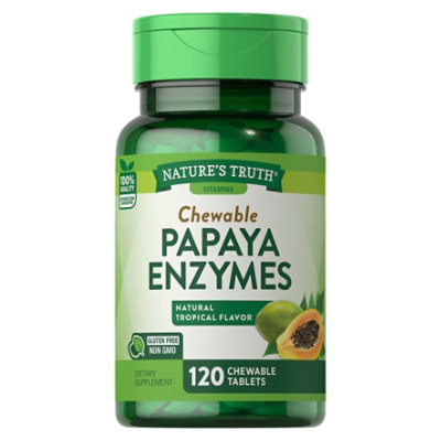 Natures Truth Dietary Supplement Digestive Aid Chewable Papaya Enzyme - 120 Count - Image 3