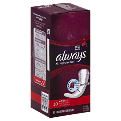 Always Odor Lock Extra Protection Extra Long Liners - 30 Count - Image 1