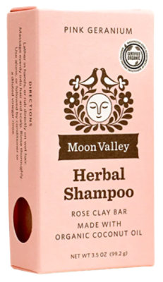 Moon Valley Organics Pink Geranium Herbal Shampoo Bar - 4 Oz - Image 1