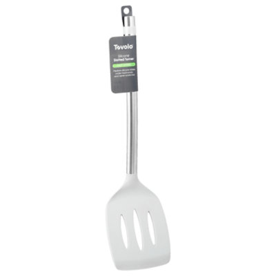 Tovolo Silicone Slotted Turner Light Grey - EA - Image 1