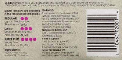 Veeda Super Cotton Tampons - 16 CT - Image 3